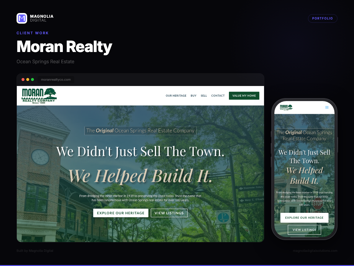 Moran Realty Company website built by Magnolia Digital