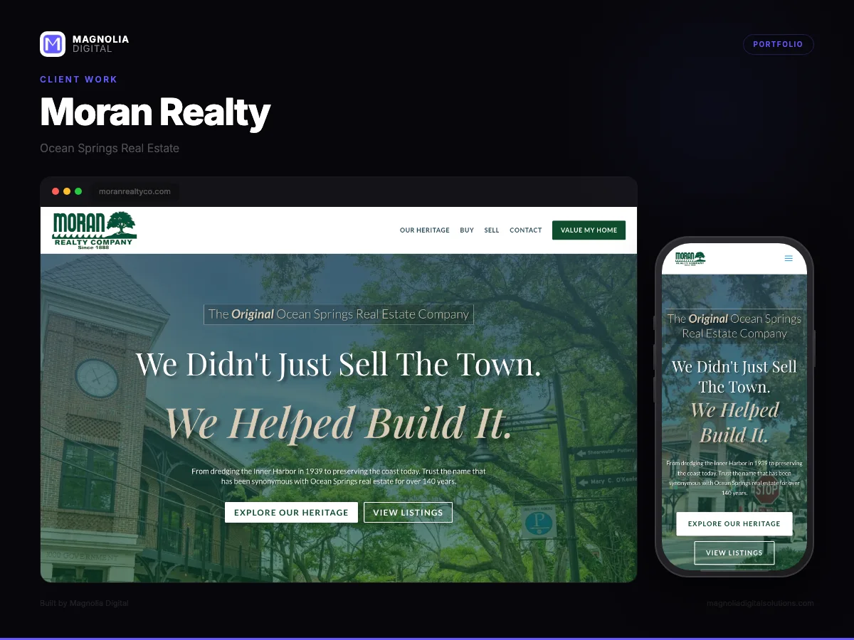 Moran Realty Company website built by Magnolia Digital